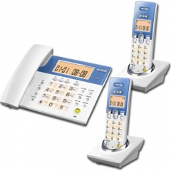 步步高（BBK） W101数字无绳电话机 子母机 屏幕按键双背光 三方通话 大屏幕显示 白1拖2  IT.225