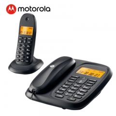 摩托罗拉(Motorola)CL101C数字无绳电话机座机子母机中文显示免提套装办公一拖一固定无线座机(黑色)  IT.227