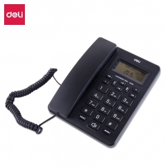 得力（deli）33490商务电话机 来电显示固定电话 大字按键有绳电话（黑色）  IT.527