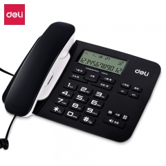 得力（deli）794 免电池来电显示座机 双接口办公电话机 大按键固定电话 带计算器功能（黑色/白色可供选择） IT.528