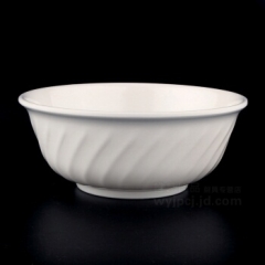 仿瓷碗密胺餐具碗汤碗饭碗粥碗塑料斜纹碗  100只/箱（6英寸15*6.5cm）  CF.059