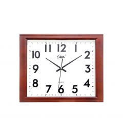 康巴丝(Compas)挂钟16英寸创意静音客厅钟表方形简约时钟电子石英钟C25241仿木液晶款   DQ.1440