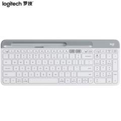 罗技（Logitech）K580 轻薄多设备无线键盘 蓝牙键盘 办公键盘 笔记本键盘 超薄 全尺寸 白色   PJ.562