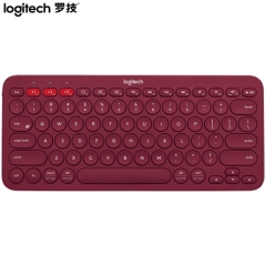 罗技（Logitech）K380 键盘 无线蓝牙键盘 办公键盘 女性 便携 超薄键盘 笔记本键盘 酒红色    PJ.553