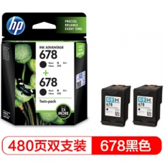 惠普（HP）L0S23AA 678黑色墨盒双支装 （适用HP Deskjet1018,2515,1518,4648,3515,2548,2648,3548,4518）      HC.1161