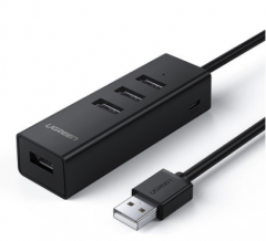 绿联USB3.0分线器2.0扩展器多接口一拖四 外接多功能带供电口hub集线器 USB3.0 高速传输 0.25米 PJ.819