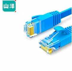 山泽（SAMZHE）六类网线 扁线 CAT6类千兆扁平电脑路由器非屏蔽网络连接线 成品跳线 蓝色3米 SZ-603BE WL.876