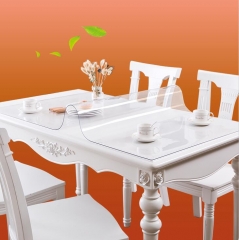 桌面软玻璃PVC桌布防水防烫防油免洗塑料透明餐桌垫茶几厚水晶板 80*160*0.2cm CF.1069