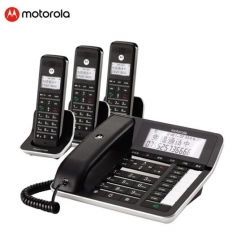 摩托罗拉(Motorola)数字无绳录音电话机 无线座机子母机一拖三 通话录音 可扩展子机C7001C 黑色 IT.1588
