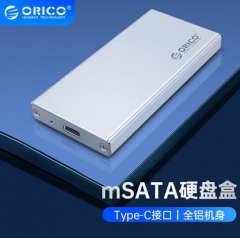 奥睿科(ORICO)移动硬盘盒mSATA固态SSD硬盘盒 Type-C接口全铝合金外置盒子 银色MSA-UC3 PJ.955