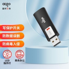 爱国者（aigo）16GB USB2.0 U盘 L8202写保护 黑色 防病毒入侵 防误删 PJ.1025