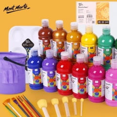 蒙玛特（Mont Marte） 水粉颜料大瓶500ml 可水洗儿童手指画水粉画白色颜料套装 500ml常用12色 JX.284
