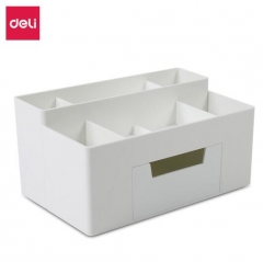 得力(deli)简约桌面收纳盒 组合式带抽屉储物盒 多隔间收纳盒 小物件整理盒 白色8914 QJ.562