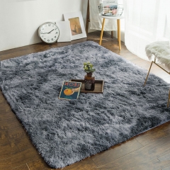 富居 地毯 加柔长绒客厅地毯地垫 茶几卧室地毯防滑地垫 140*200cm 灰色