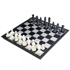 友邦（UB） 国际象棋黑白色磁性可折叠便携培训教学用棋 3810B-C(中号)