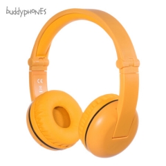 BuddyPhones Play 学生儿童耳机头戴式 无线蓝牙带麦克风话筒  英语口语隔音降噪护耳 黄色