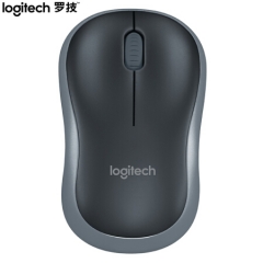 罗技（Logitech）M185(M186) 鼠标 无线鼠标 办公鼠标 对称鼠标 黑色灰边 带无线2.4G接收器