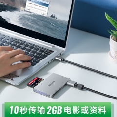 绿巨能（llano）USB3.0读卡器 多功能五合一高速读卡 多盘符读卡器 支持SD/TF/CF/MS/M2存储卡等 CC1016