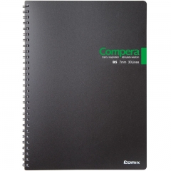 齐心（COMIX）B5 60张双螺旋PP面笔记本子/记事本/软抄本   1个装 办公文具CPB5607 黑色
