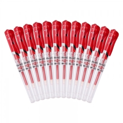 晨光(M&G)GP1111红色0.7mm大容量中性笔签字笔水笔 12支/盒