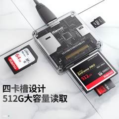 绿巨能（llano）读卡器 兼容USB3.0/2.0 多功能 读卡器 四合一读卡器 支持SD/TF/Micro SD/CF存储卡等 CC1014