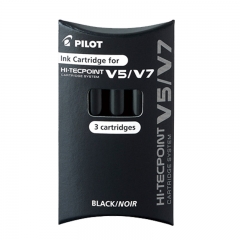 日本百乐（PILOT）3支装 黑色墨胆 BXS-IC 新款V5升级版/可换墨胆原装进口