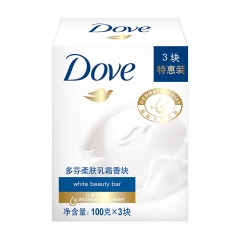 多芬(DOVE)香皂 柔肤乳霜香块100gx3