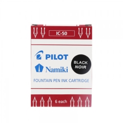 日本百乐（PILOT）6支装 黑色 IC-50 钢笔墨囊 一次性墨胆原装进口 2盒起售