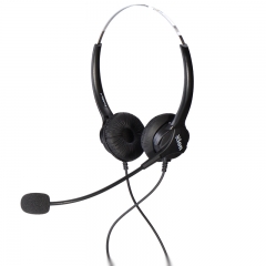 北恩（HION）FOR600D-QD 呼叫中心耳麦客服双耳耳机 双插头带线控