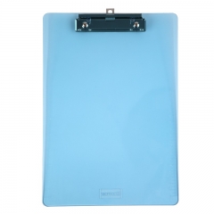 齐心(Comix) A4便携式书写板夹 可吊挂垫板 A744 透明蓝 单个装