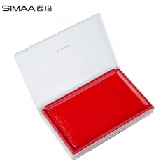 西玛（SIMAA）135*86mm 快干印台印泥 财务办公用品 红色方形透明外壳 9802