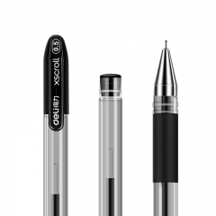 得力(deli)0.5mm半针管中性笔签字水笔12支/盒黑色S55