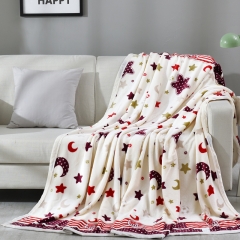 雅鹿·自由自在 毛毯加厚法兰绒毯子 午睡空调毯珊瑚绒毛巾被盖毯冬季床上床单 150*200cm 星月传奇