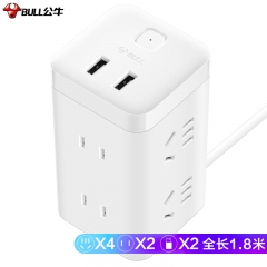 公牛（BULL) 大魔方智能USB插座 插线板/插排/排插/接线板/拖线板 GN-UU2126 白色魔方USB插座全长1.8米