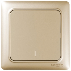 施耐德电气（Schneider Electric）开关插座 开关面板 一开单控开关 睿意系列 金色A3E31_1A_WG