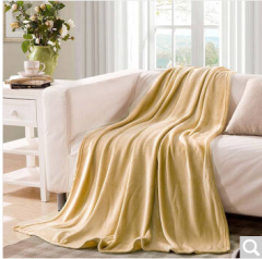 迎馨 毛毯家纺 四季毯子可做盖毯床单午休被素色珊瑚绒毛毯 150*200cm 浅咖啡色  货号100.ZD621