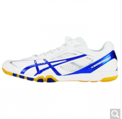 ASICS亚瑟士 乒乓球鞋男鞋 专业透气运动鞋 TPA327-0142 白/蓝 37-43.5码 货号100.ZD756 41.5码