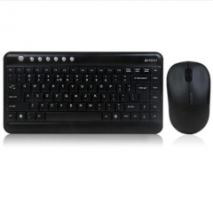 双飞燕（A4TECH) 7600N 无线鼠标键盘套装 无线键盘鼠标套装 无线键鼠套装 电脑键盘 笔记本键盘 黑色  货号100.X835