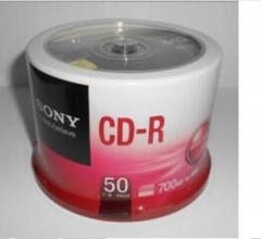 现货次日达索尼 CD-R 索尼 700MB/48X(50片筒装) 银色 一次性刻录光盘  货号100.X895
