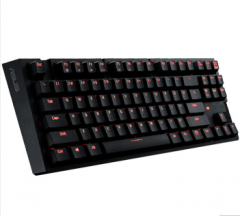 华硕（ASUS） M801 五段红色背光有线台式电脑机械键盘 87键 货号100.W2