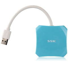 飚王（SSK）SHU300 四口USB HUB 集线器 高速USB3.0 蓝色 货号100.WYH013