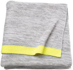 宜家 LISAMARI 利萨玛丽 休闲毯 130厘米×170厘米 深灰色/黄色 深灰色/黄色