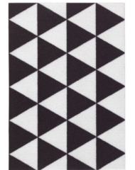 宜家SOMMAR 索玛 门垫 40厘米x60厘米 三角形 黑色/白色