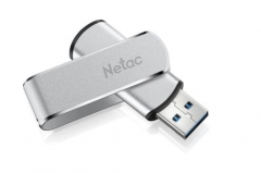 朗科（Netac）U388 U盘64GB USB3.0高速 360度旋转金属车载U盘 闪存盘 银色 货号100.MZ