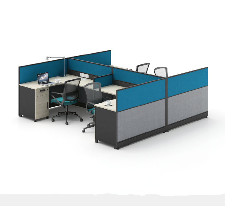 爱得帮 四人工位自由组合l型屏风工位工位电脑桌3050*3096*1150 货号