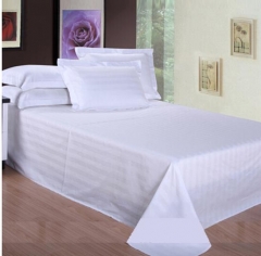 祝源 床上用品床单全棉白色三公分缎条床罩单卖定做 40支全棉普通缎条 1.8米床260*280CM 货号100.MZ
