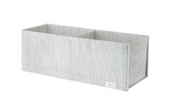 宜家 STUK 斯图克 储物盒带格 20厘米x51厘米x18厘米 白色/灰色