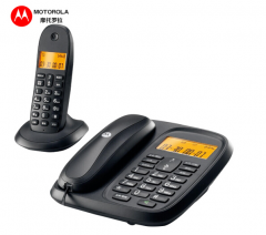 摩托罗拉(Motorola)CL101C数字无绳电话机座机子母机中文显示免提套装办公家用一拖一固定无线座机(黑色) 货号100.YH