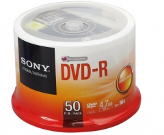 SONY 索尼 原装行货 dvd刻录盘 光盘 空白光盘 4.7G 16X DVD-R（50片桶装）货号100.SQ1465