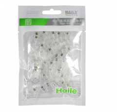 海乐（Haile）HT-4P4C-50 高品质4P4C电话机水晶头 4芯话筒水晶头 电话手柄接头(50个/袋) 货号100.S1659
